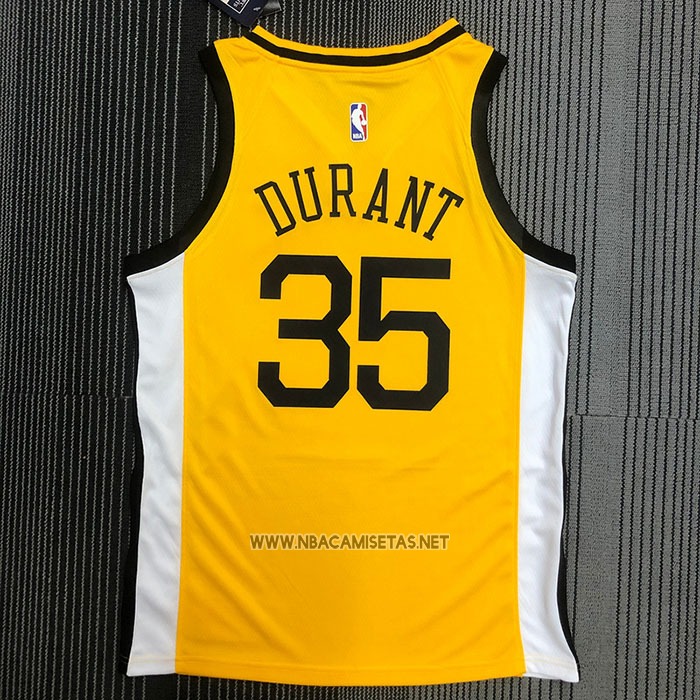 Camiseta Golden State Warriors Kevin Durant NO 35 Earned Amarillo